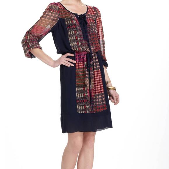 New Anthropologie Rosalie Peasant Boho Style Mini Dress X-Small $148 - Picture 1 of 3